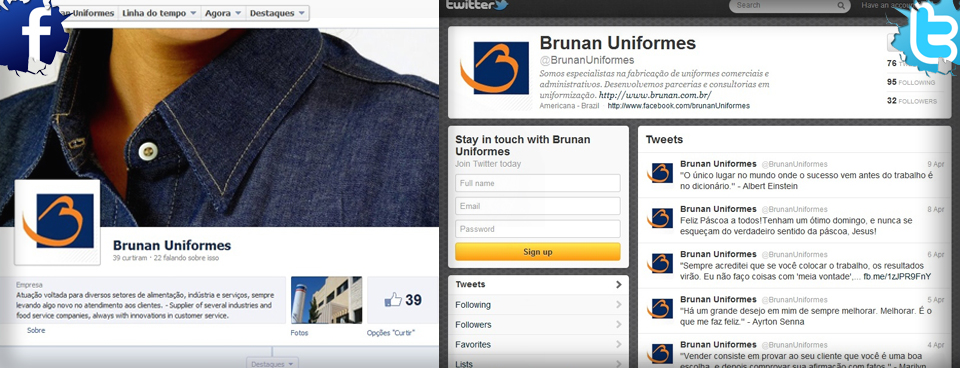 Brunan nas redes sociais!